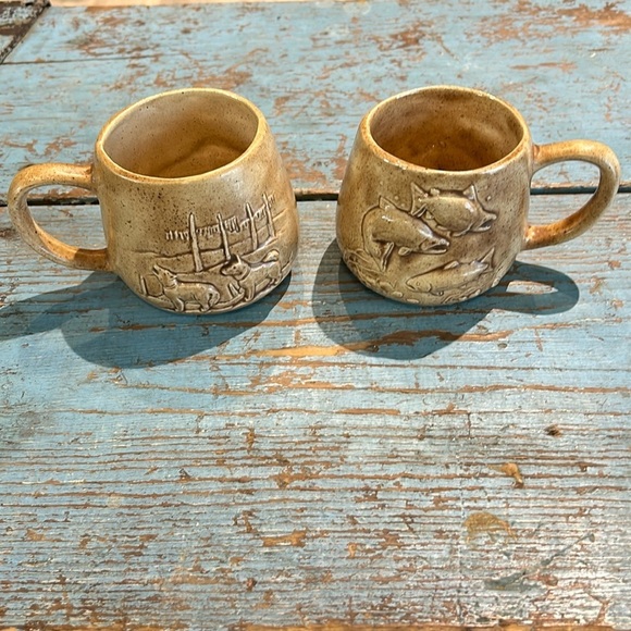 Vintage 1984 handmade Alaskan Design Pottery Mugs (2) - Picture 1 of 9